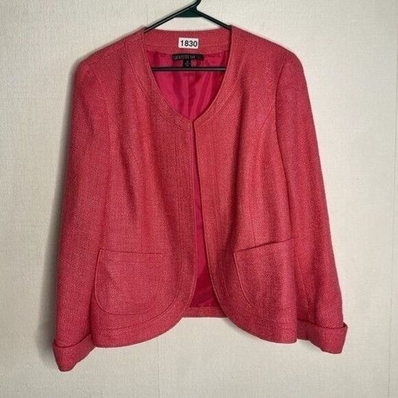 NWOT Lafayette 148 New York Lined Tweed Open Front Blazer Jacket Women Size 10 - Picture 1 of 10